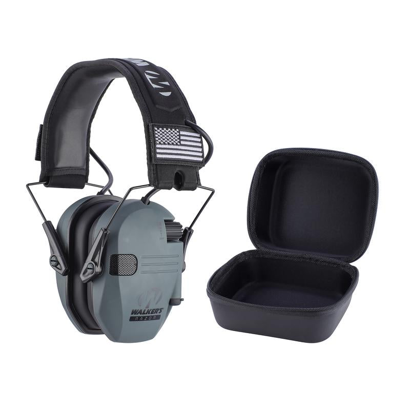 W1-Y+BOX Tactical Shooting Hearing Protection Earmuffs with Storage Box for Easy Carrying Intelligent Noise Cancelling and Pickup Headset for Shooting and Hunting Adjustable Headband and Headphones