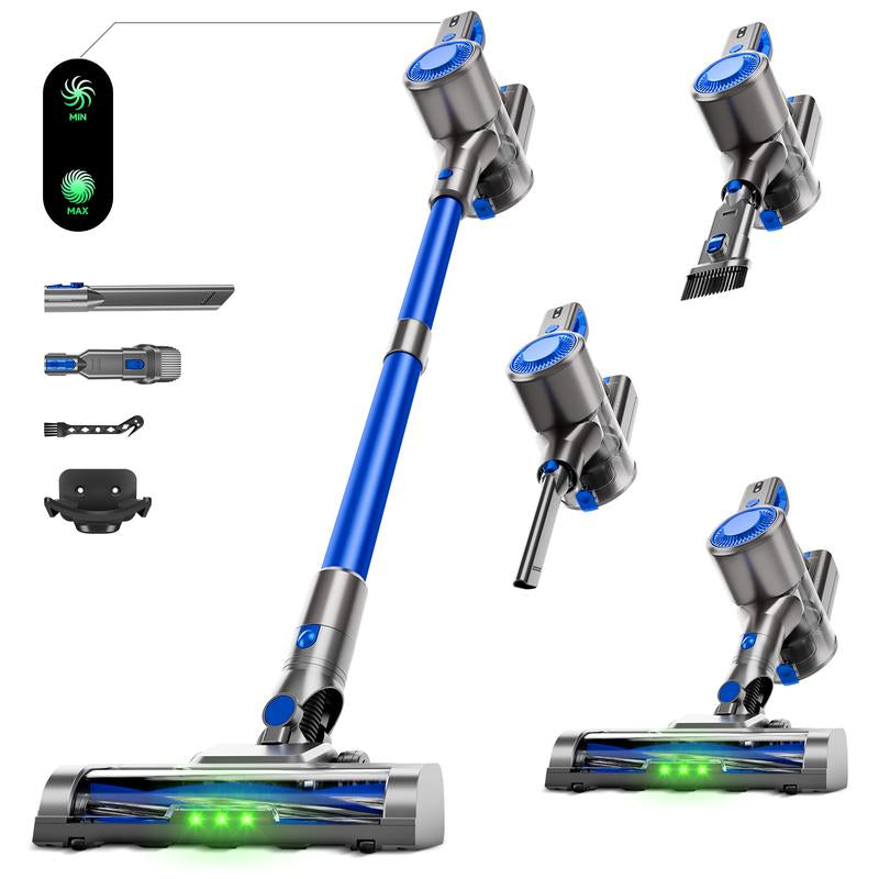 BSNAW 45 KPA Cordless Vacuum Cleaner with 6-In-1 Stick Design, Upgraded Green LED, Anti-Tangle Brush, Removable Battery, 40-Minute Runtime, for Carpets, Pet Hair, Hardwood Floors Ultra-Lightweight