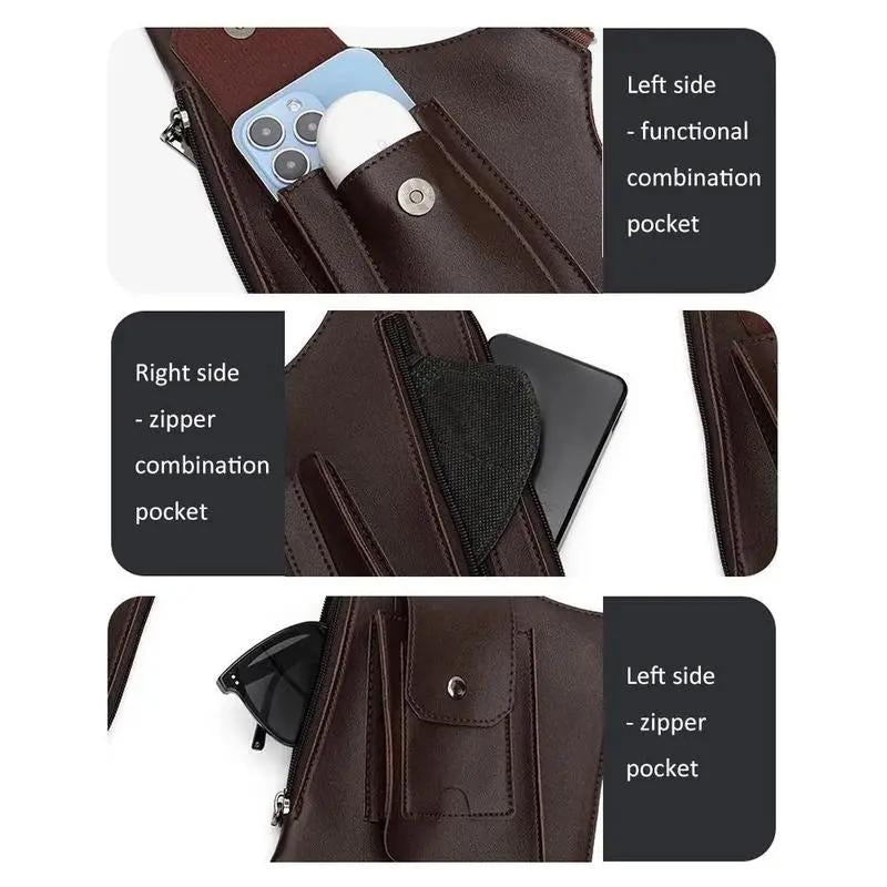 Adjustable Underarm Shoulder Bag for Men and Women - Anti-Theft Hidden Storage for Cell Phones and Other Hunting and Outdoor Gear, Premium Leather
