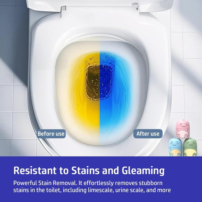 LONLXTOK 3PCS Dinosaur Shaped Toilet Bowl Cleaner Bottle with Ocean Jasmine & Peach Scent Natural Plant Formula Lasts 9 Months Safe for Household Cleaning Liquid