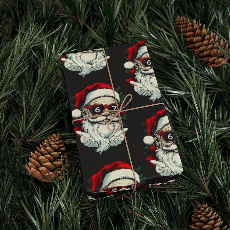 Teen Christmas 67 Meme Gift Wrap, Funny 6-7 Santa Christmas Wrapping Paper - for Fans, Loved Ones, Holidays & Special Occasions