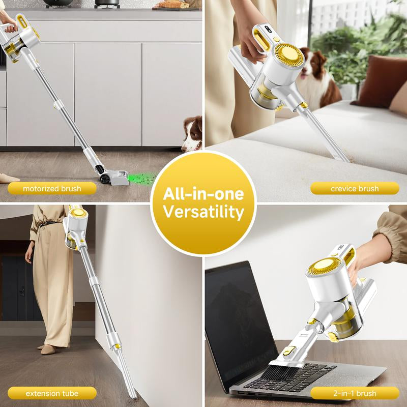 BSNAW 45 KPA Cordless Vacuum Cleaner with 6-In-1 Stick Design, Upgraded Green LED, Anti-Tangle Brush, Removable Battery, 40-Minute Runtime, for Carpets, Pet Hair, Hardwood Floors Ultra-Lightweight